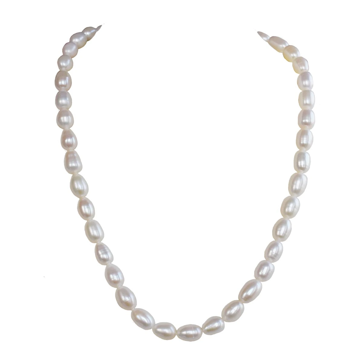 Single Line Real Big Elongated Pearl Necklace for Women (SN1007)