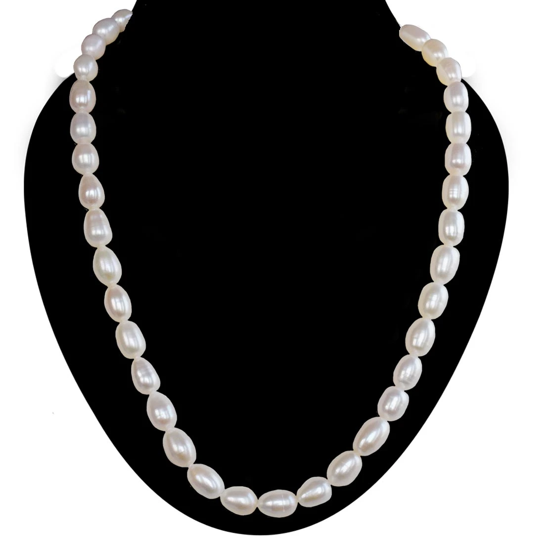 Single Line Real Big Elongated Pearl Necklace for Women (SN1007)