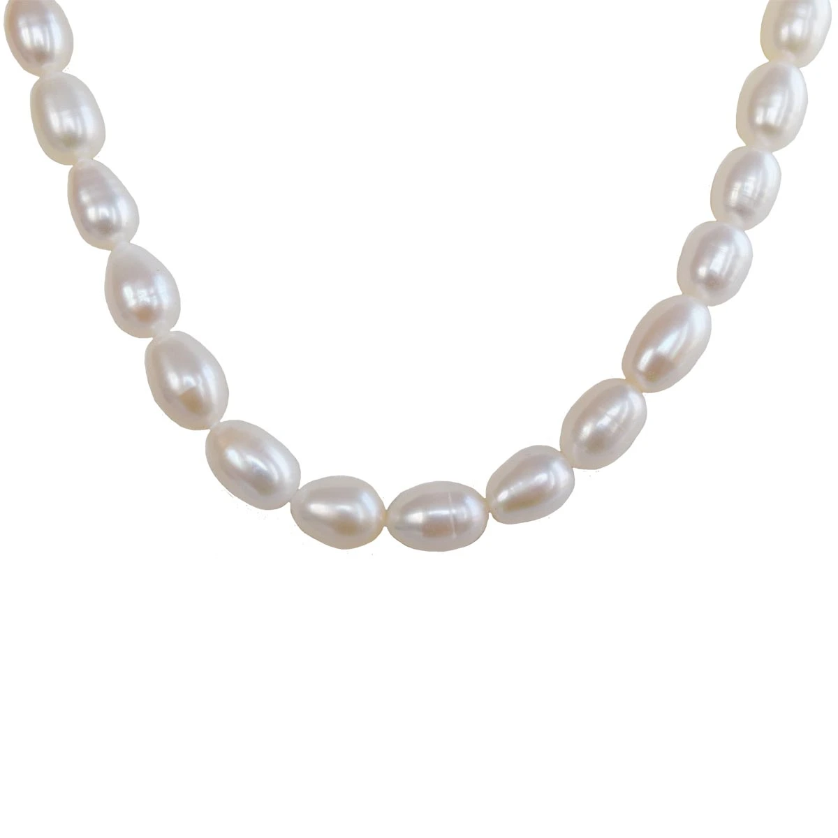 Single Line Real Big Elongated Pearl Necklace for Women (SN1007)