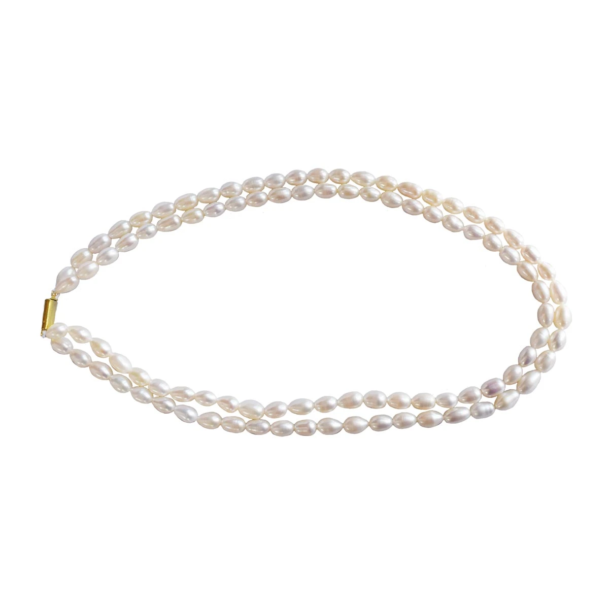 2 Line Real Big Elongated Pearl Necklace for Women (SN1008)