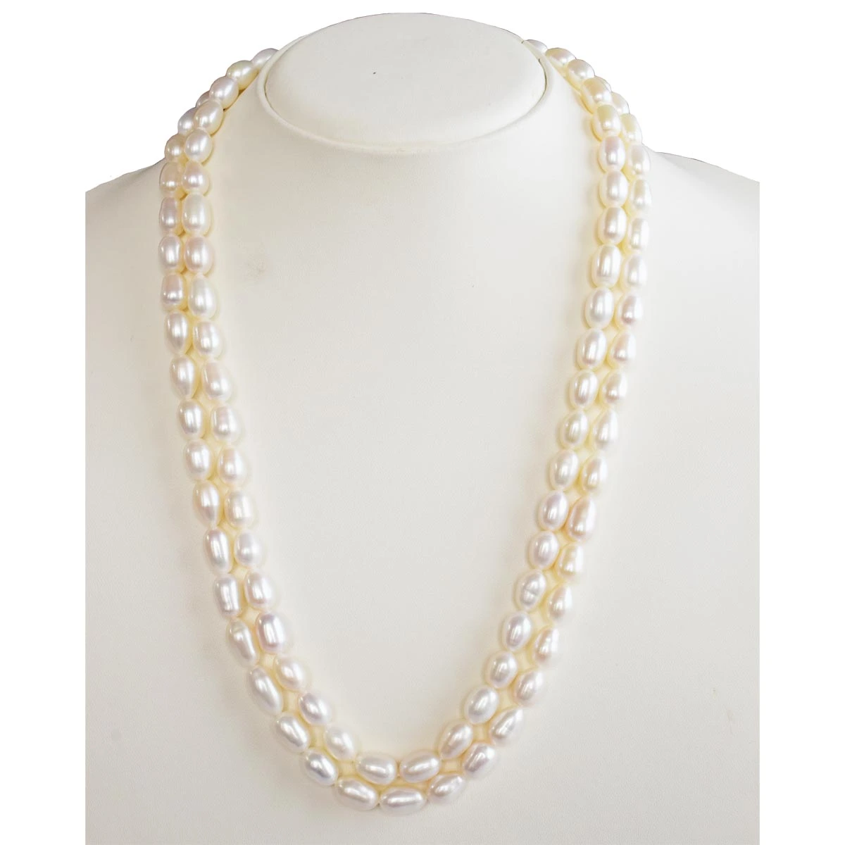 2 Line Real Big Elongated Pearl Necklace for Women (SN1008)