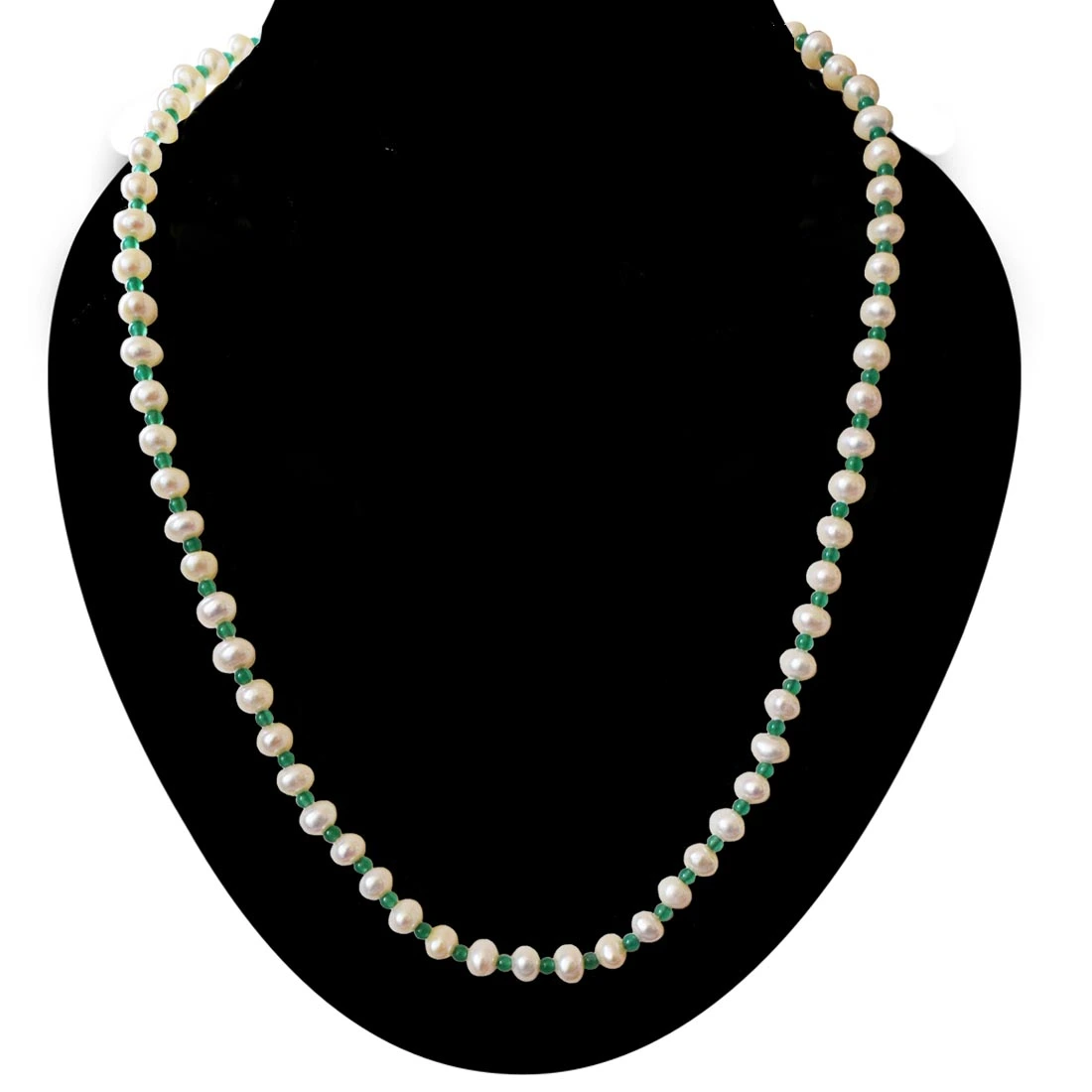 Real Freshwater Pearl Onyx Beads Necklace