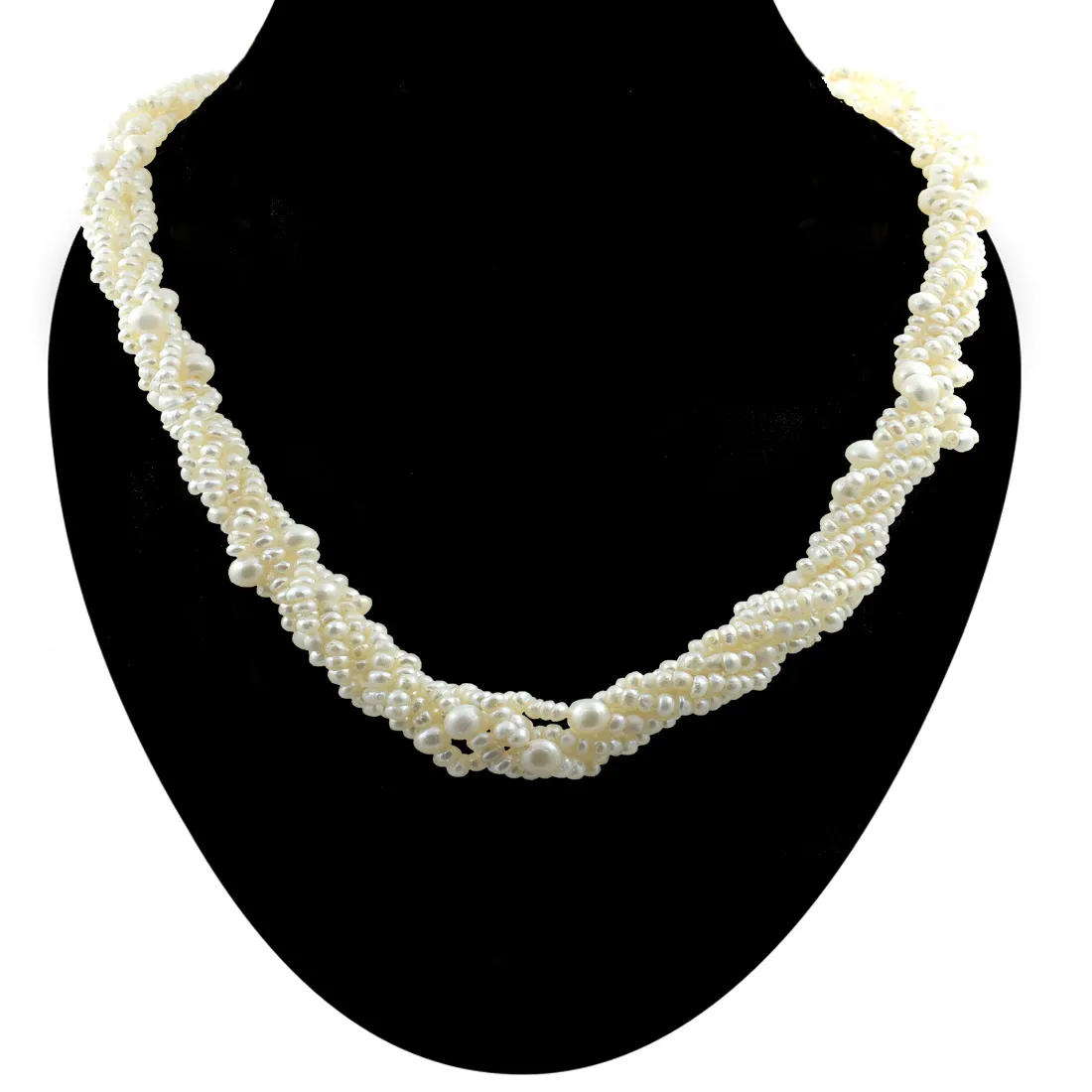 Unlock Your Inner Diva with the Twisted Freshwater Pearl Choker Necklace (SN1053)