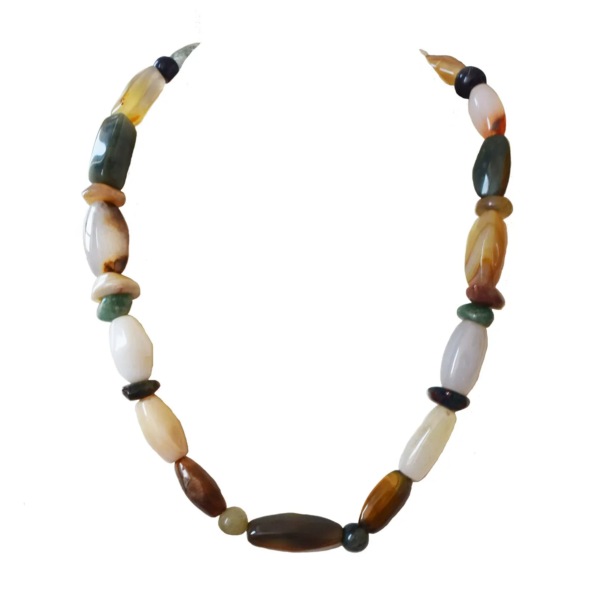 Multicoloured Agate Stone Single Line Necklace for Women (SN1064)