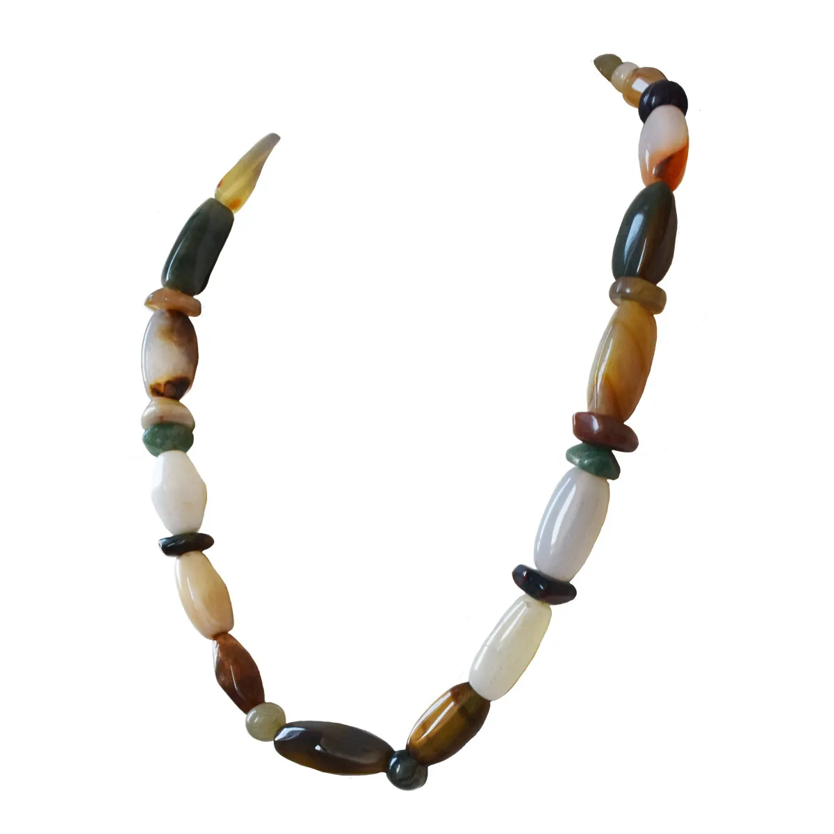 Multicoloured Agate Stone Single Line Necklace for Women (SN1064)