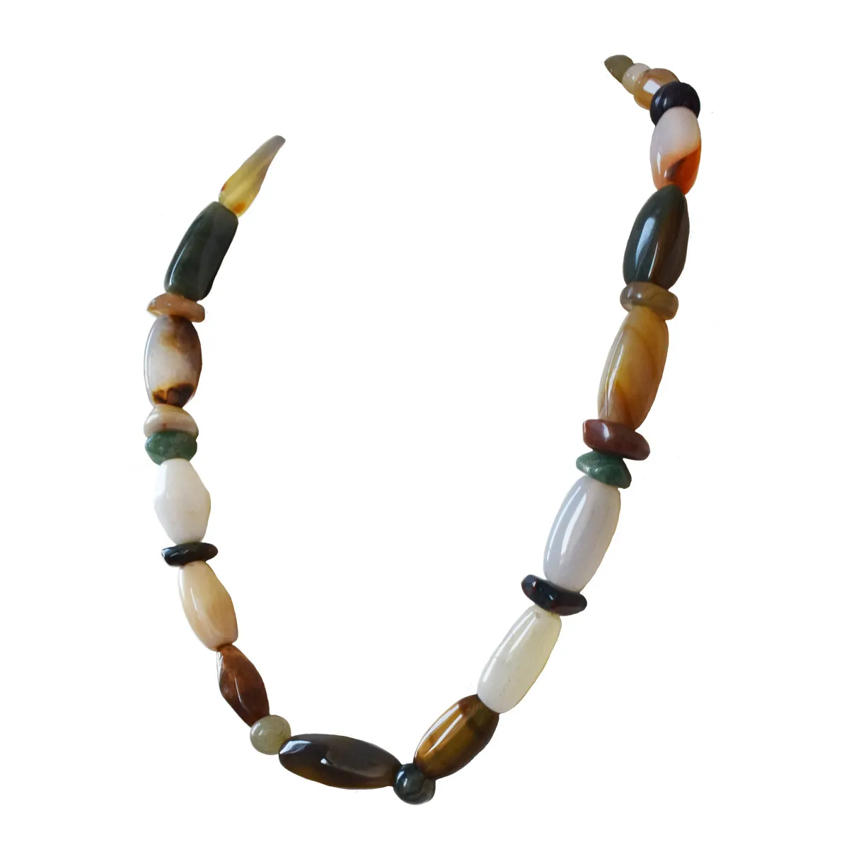 Radiate with Beauty: The Multicolored Agate Stone Necklace (SN1064)