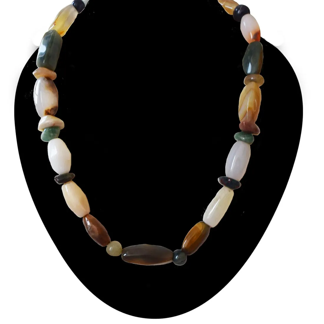 Radiate with Beauty: The Multicolored Agate Stone Necklace (SN1064)