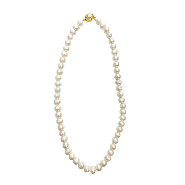 Discover the Radiance: Embrace the White Freshwater Pearl Necklace Today (SN1089)