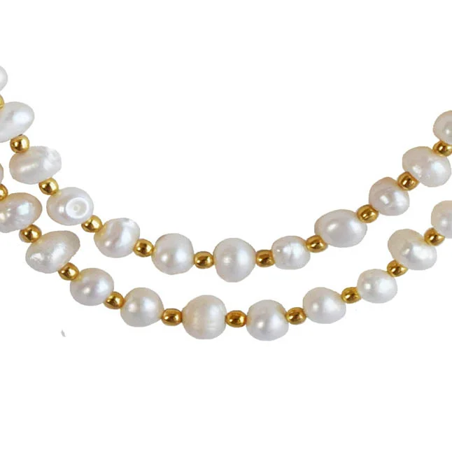 A Touch of Timelessness: Real Freshwater Pearl Necklace
