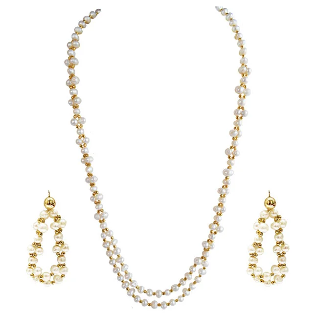 Chic & Timeless: The Pearl & Gold Plated Set for Effortless Elegance