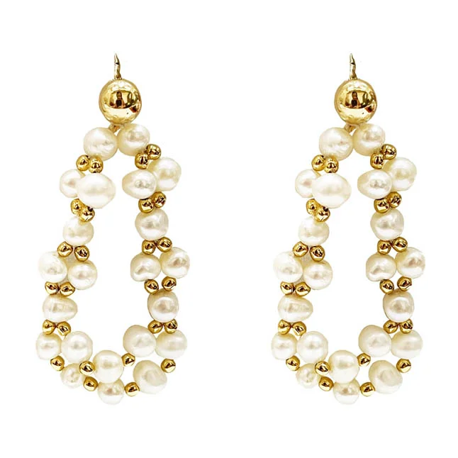 Elegance in Every Detail: Real Freshwater Pearl Earrings