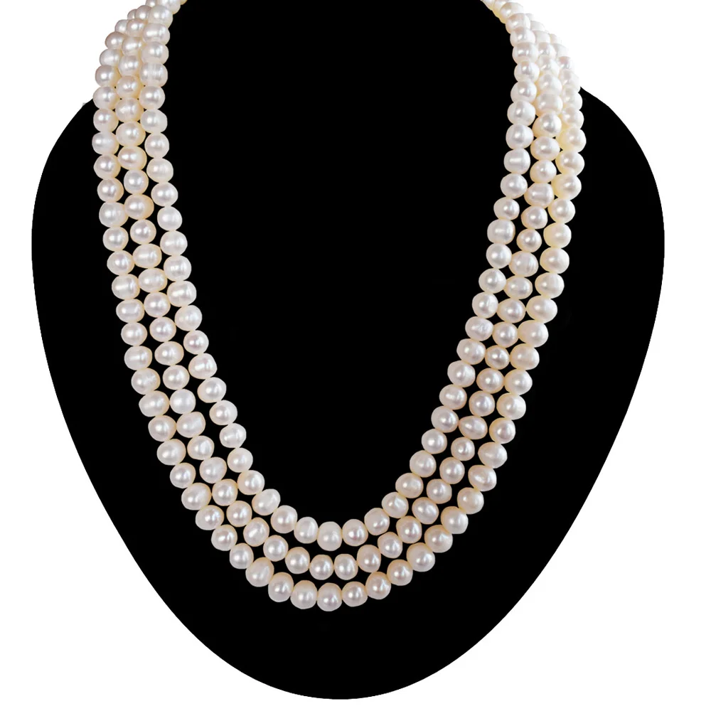 Triple-Layer Freshwater Pearl Necklace (SN1114)