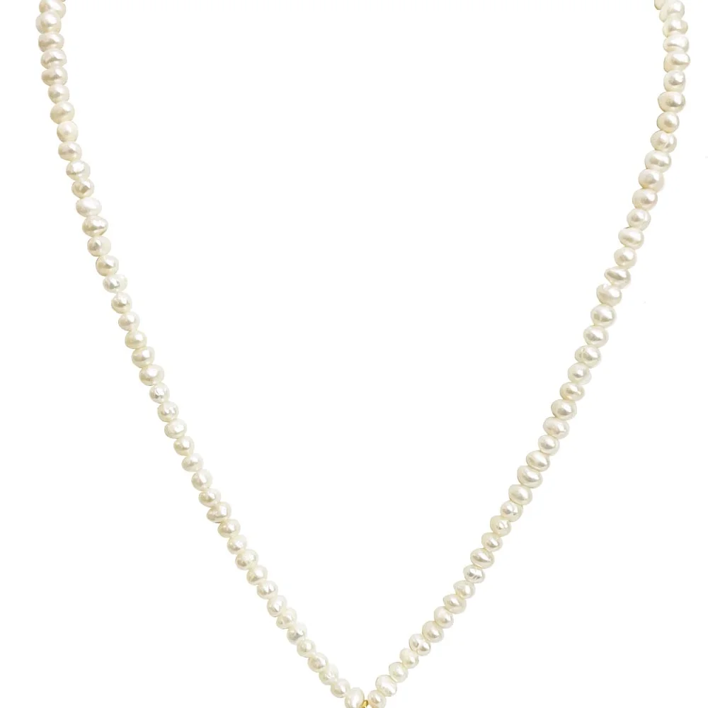 Real Natural Freshwater Pearl & Oval Green Emerald Necklace for Women (SN1121)