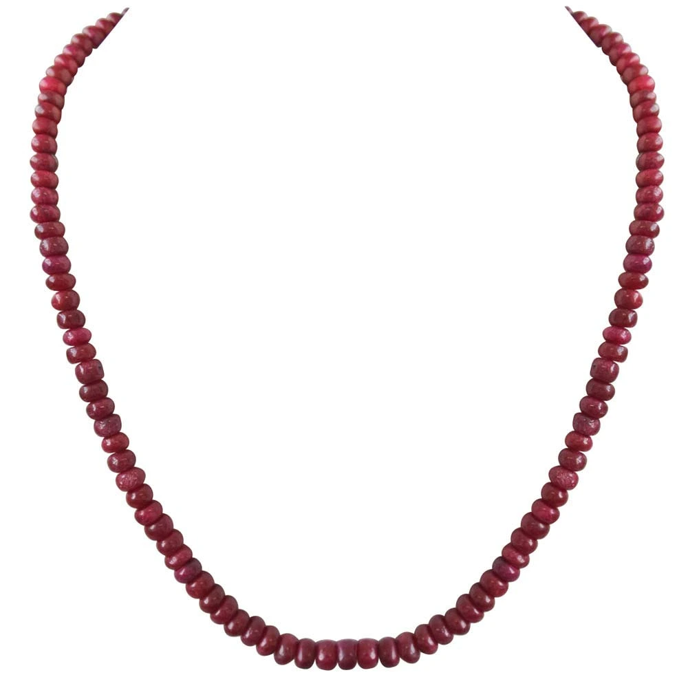 Stunning Surprise - Single Line Real Ruby Beads Necklace for Women (SN115)