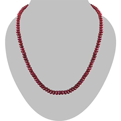 Stunning Surprise - Single Line Real Ruby Beads Necklace for Women (SN115)