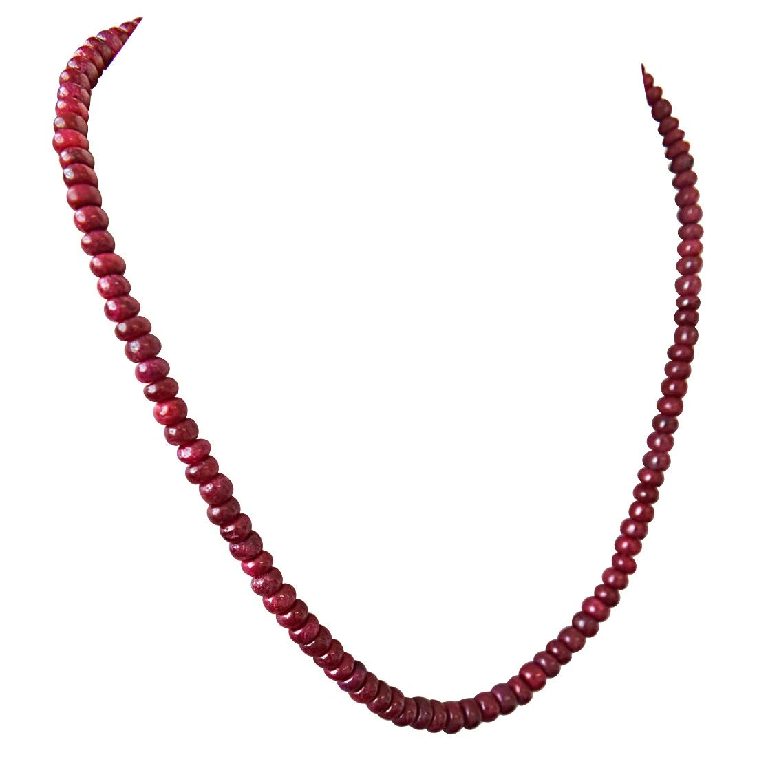 Stunning Surprise - Single Line Real Ruby Beads Necklace for Women (SN115)