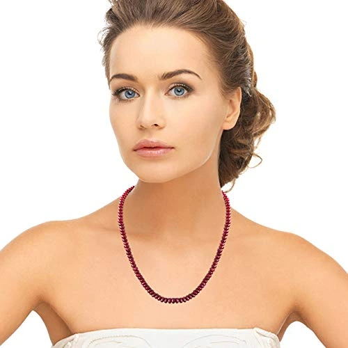 Stunning Surprise - Single Line Real Ruby Beads Necklace for Women (SN115)