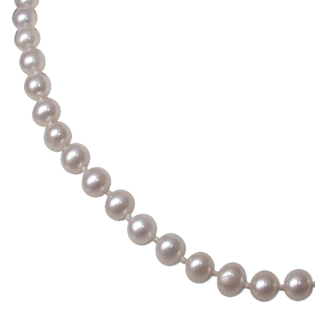 Luxuriate - Single Line Round Real Freshwater Pearl Necklace with Knots for Women (SN11)