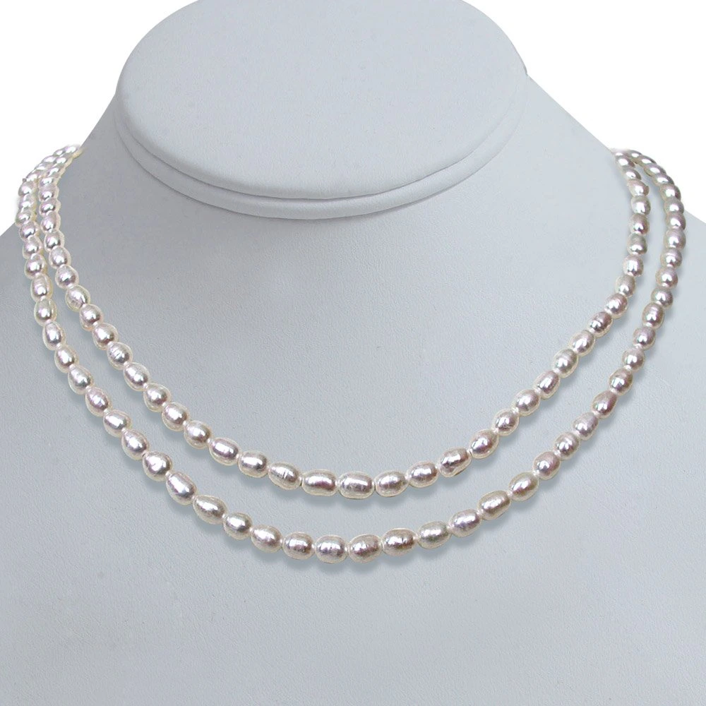 Love Line - 2 Line Real Rice Pearl Necklace for Women (SN122)