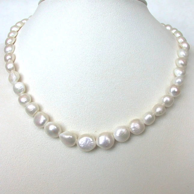 Luminescence - Single Line Real Freshwater Pearl Necklace for Women (SN203)