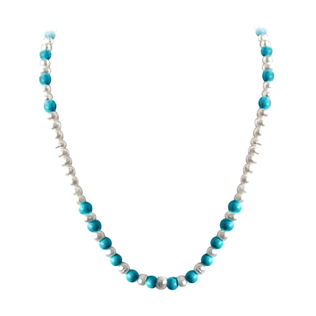 Embrace Elegance with Every Turn: Discover the Timeless Charm of Our Freshwater Pearl & Turquoise Bead Necklace
