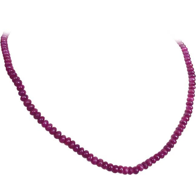 Single Line Red Ruby Necklace SN429 -Ruby Necklace