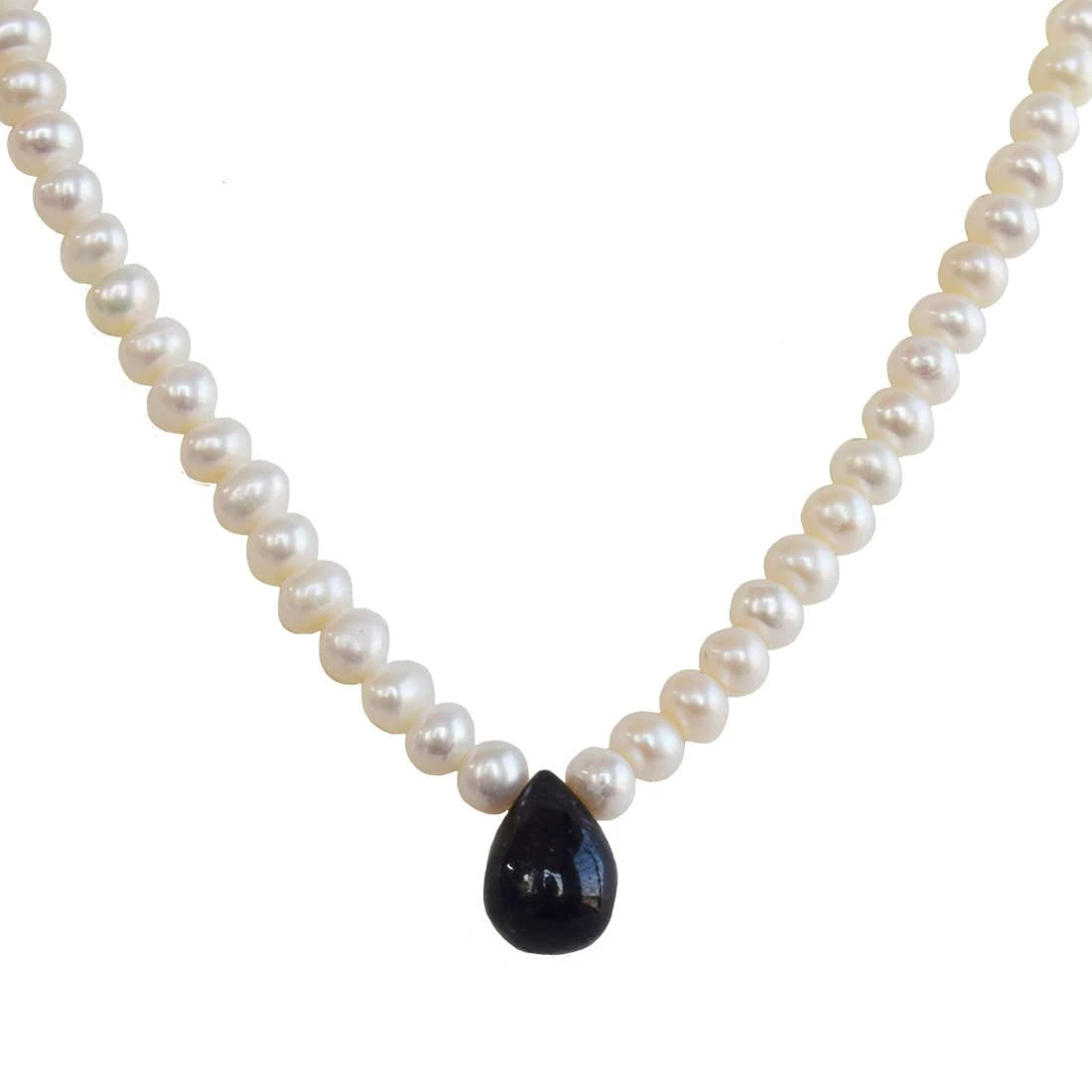 9cts Blue Sapphire & Pearl Necklace (SN1019)