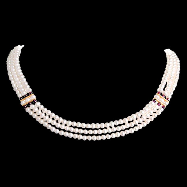 Real Pearl Royal Grace -2 To 3 Line Necklace