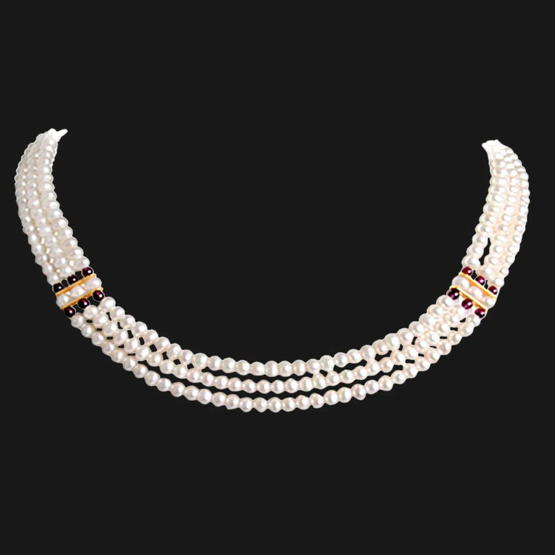 Real Pearl Royal Grace -2 To 3 Line Necklace