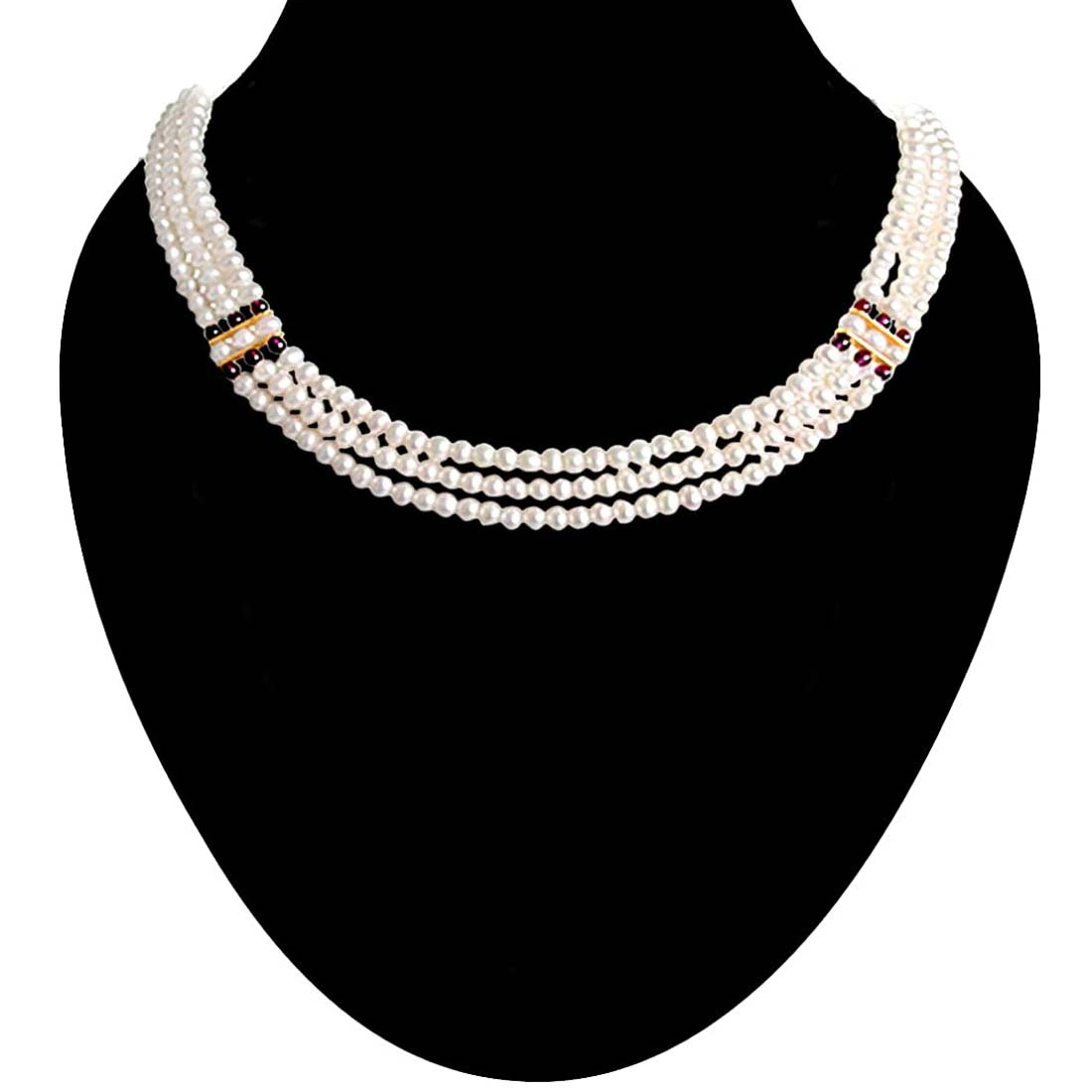 Real Pearl Royal Grace - 2 To 3 Line Necklace (sn59)