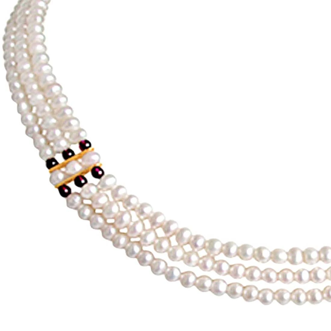 Real Pearl Royal Grace - 2 To 3 Line Necklace (sn59)