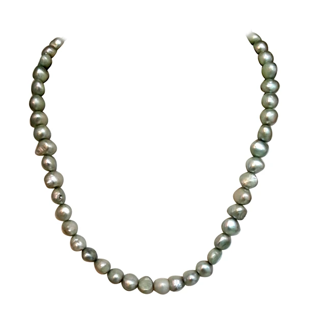 Real Green Coloured Single Line Necklace (SN622)
