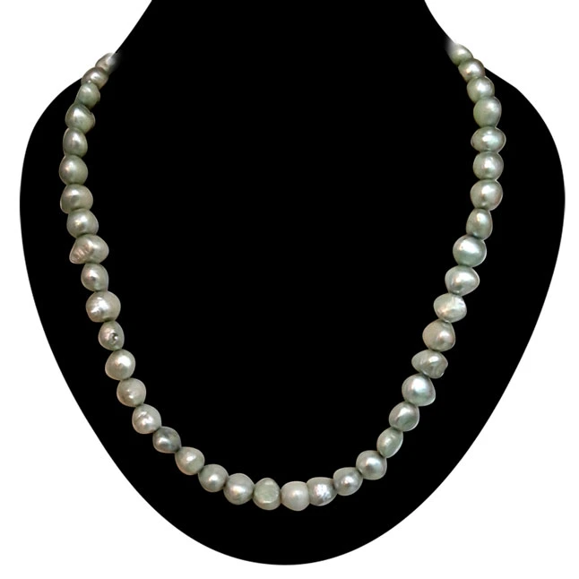 Real Green Coloured Single Line Necklace (SN622)