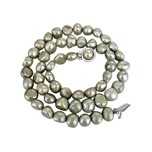 Real Green Coloured Single Line Necklace (SN622)