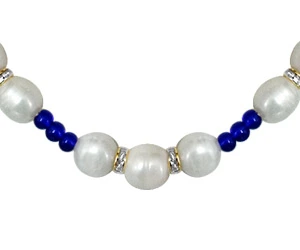 Blue Star -Real Pearl & Colored stone Set -Single Line