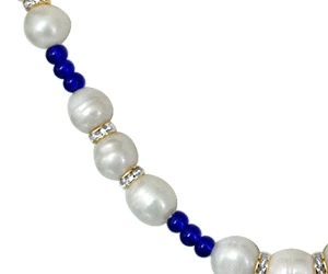 Blue Star -Real Pearl & Colored stone Set -Single Line