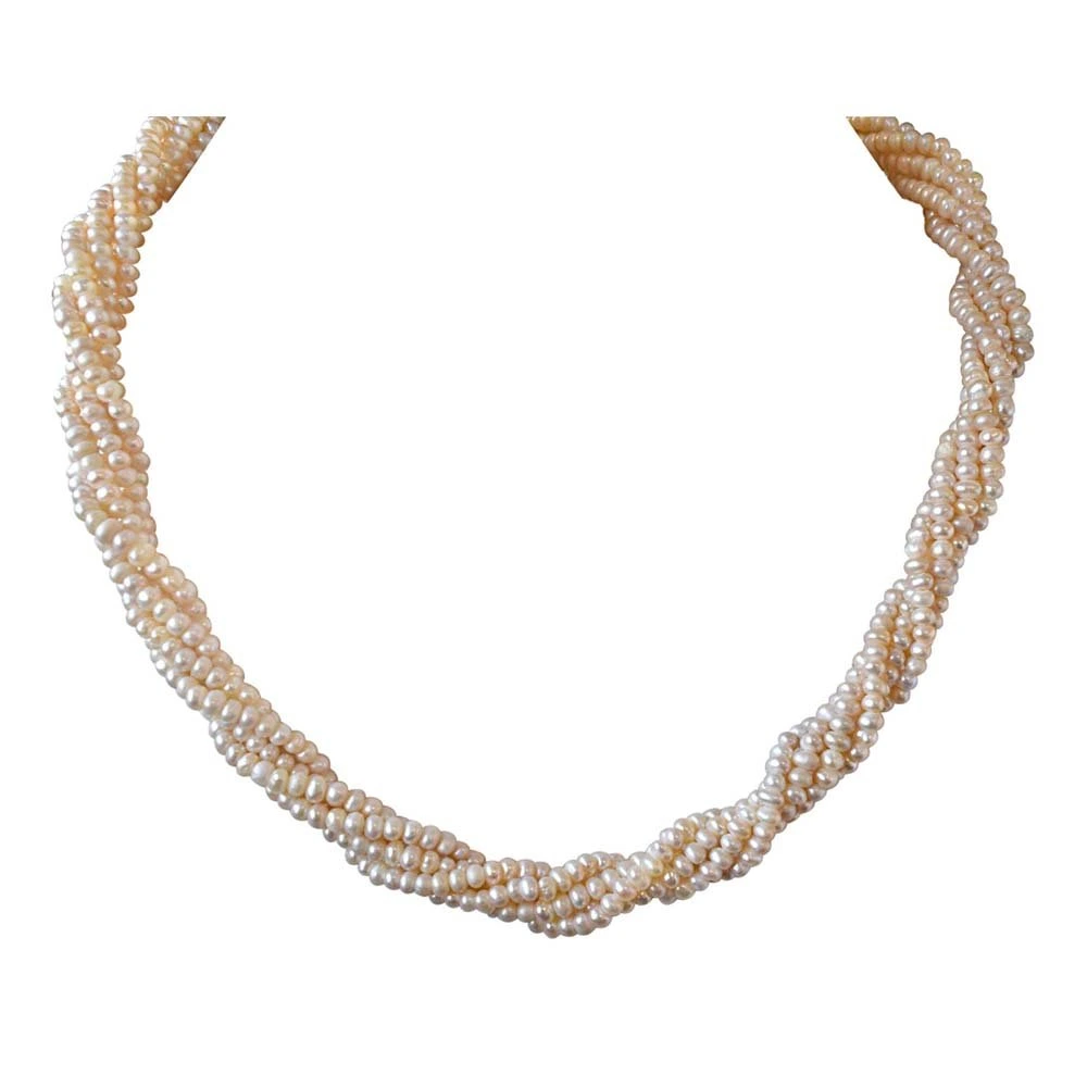 5 Line Twisted Pearl Necklace (SN709)