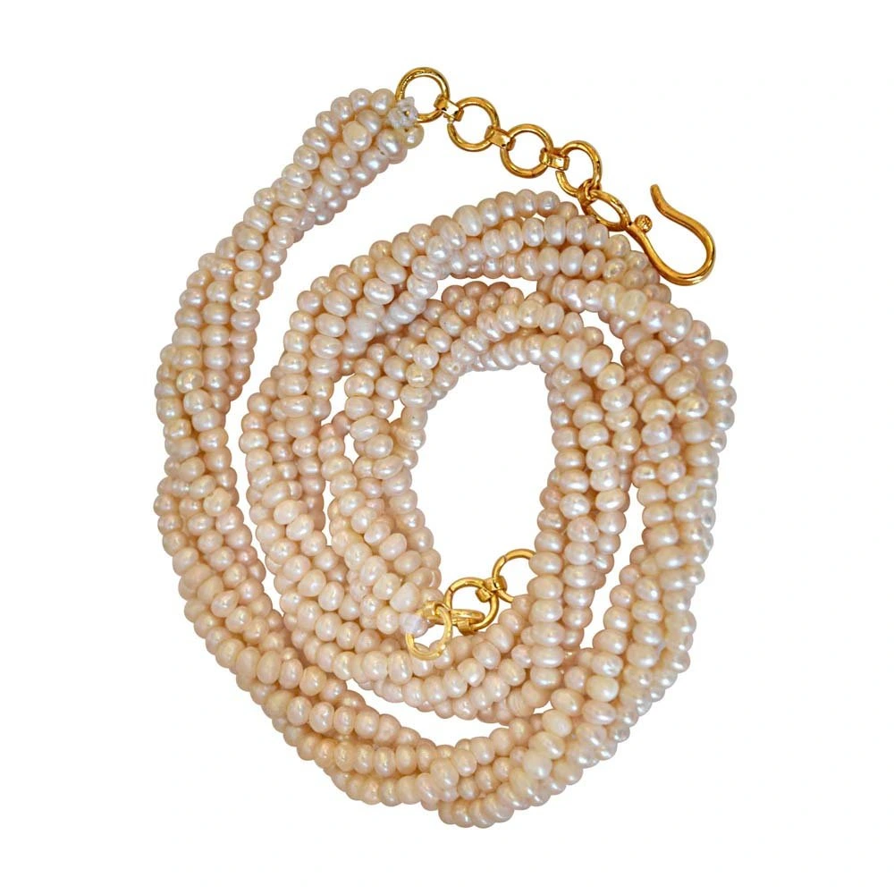 5 Line Twisted Pearl Necklace (SN709)