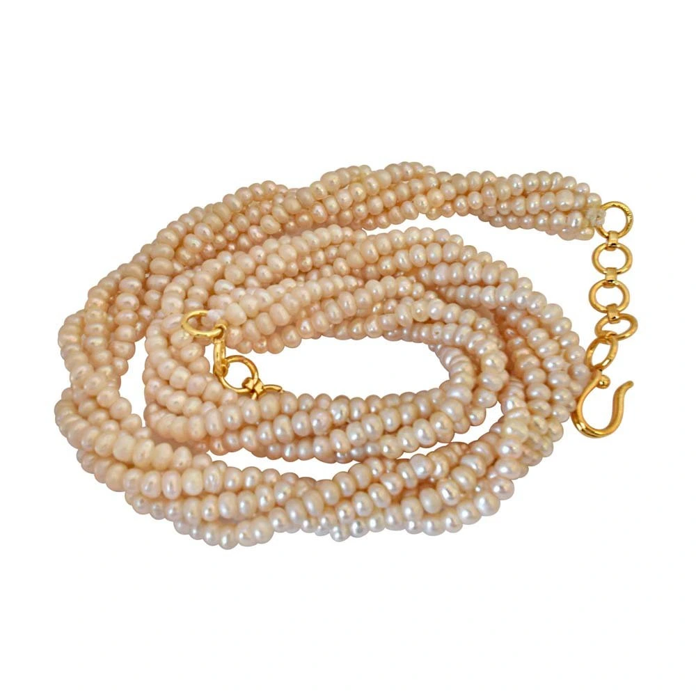 5 Line Twisted Pearl Necklace (SN709)