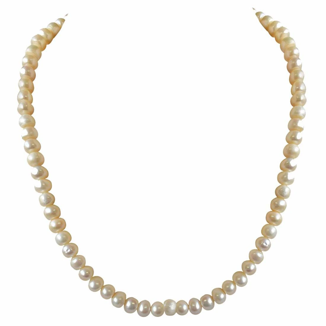 Single Line Real Big Freshwater Pearl Necklace for Women (SN743)
