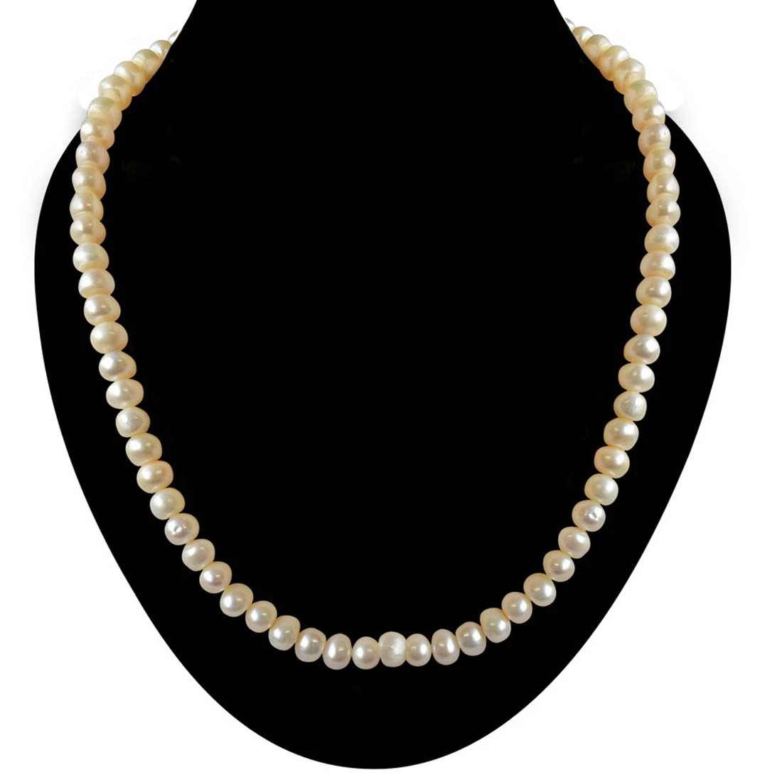 Single Line Real Big Freshwater Pearl Necklace for Women (SN743)