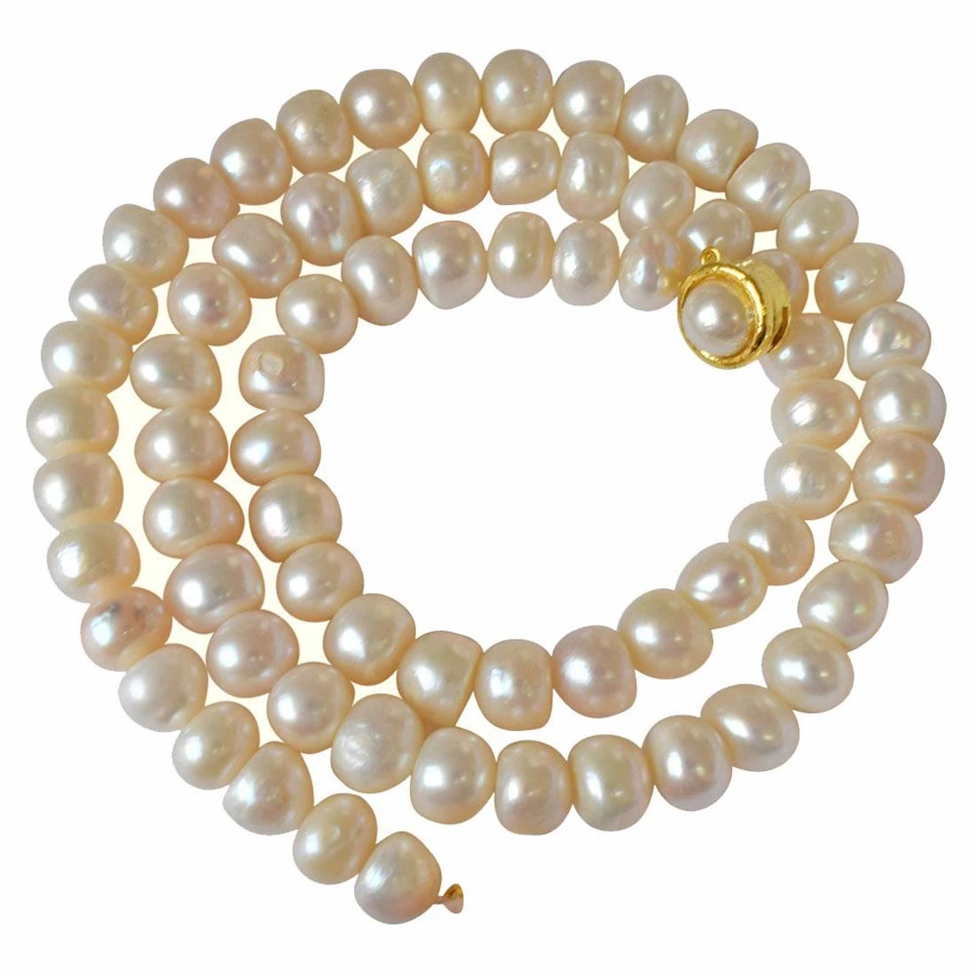 Single Line Real Big Freshwater Pearl Necklace for Women (SN743)