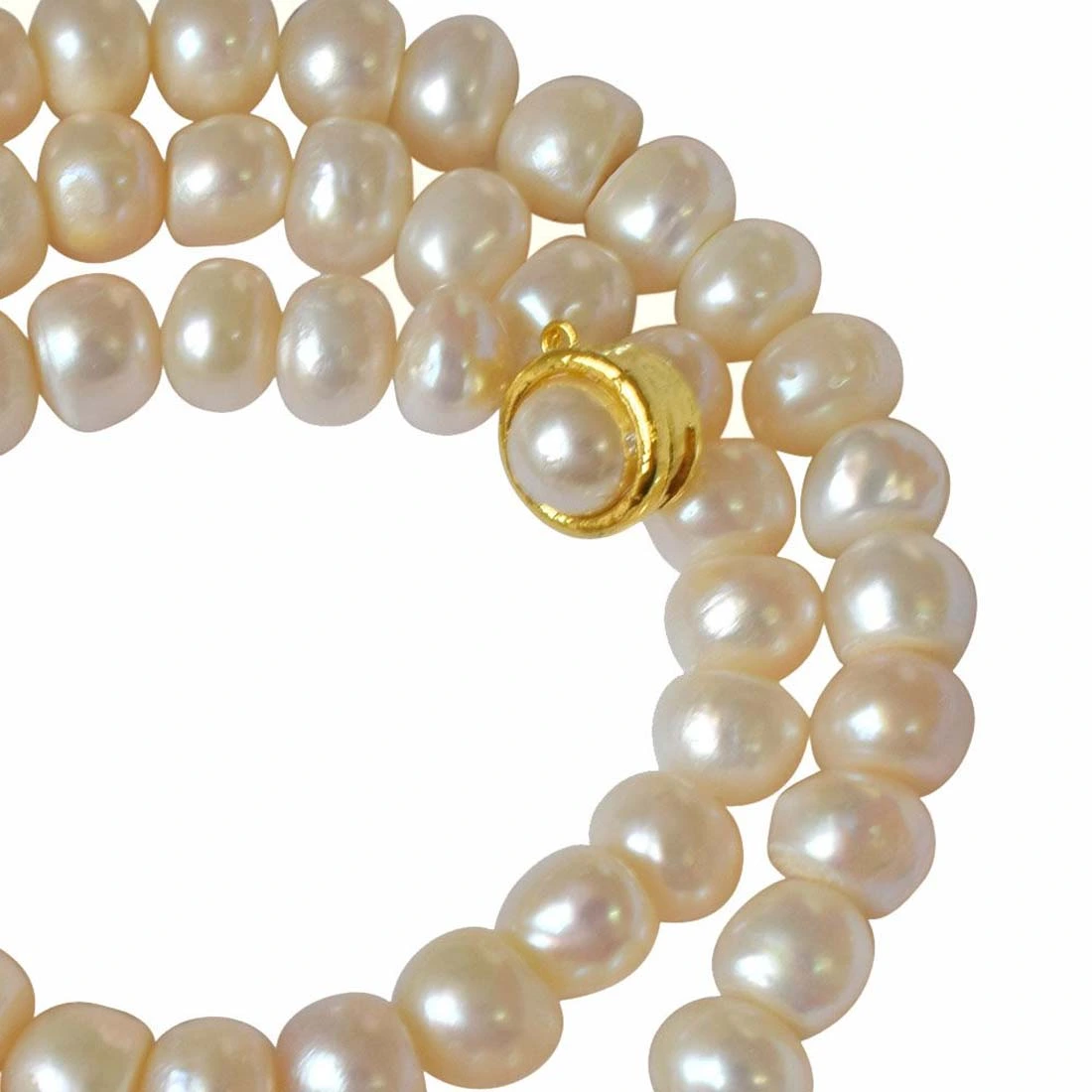 Single Line Real Big Freshwater Pearl Necklace for Women (SN743)