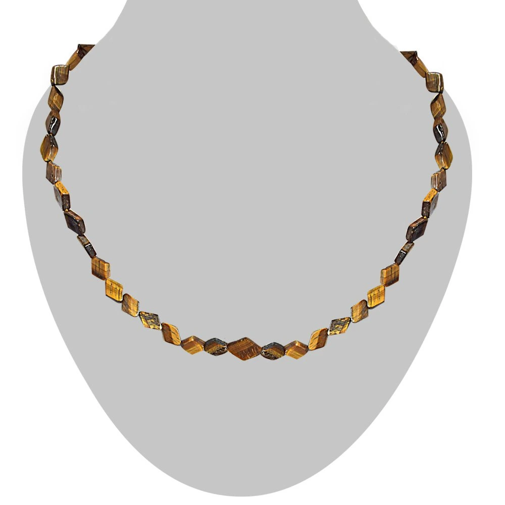 A Classy Indian Accessory - Single Line Real Kite Shape Tiger Eye Necklace for Women (SN754)