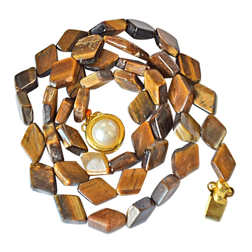 A Classy Indian Accessory - Single Line Real Kite Shape Tiger Eye Necklace for Women (SN754)