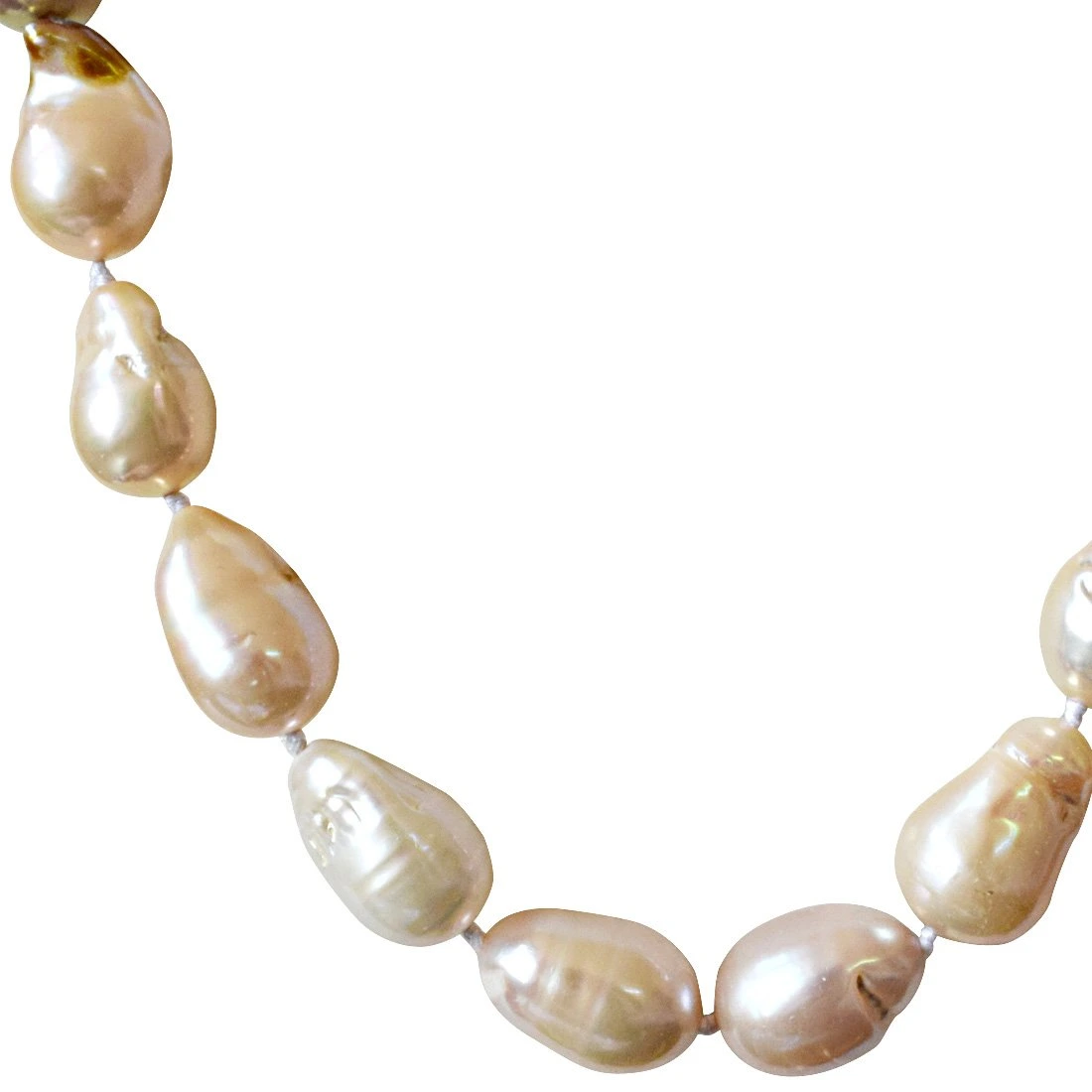Single Line 472.55 cts Peach Real Baroque Pearl Necklace for Women (SN835-472.55cts)