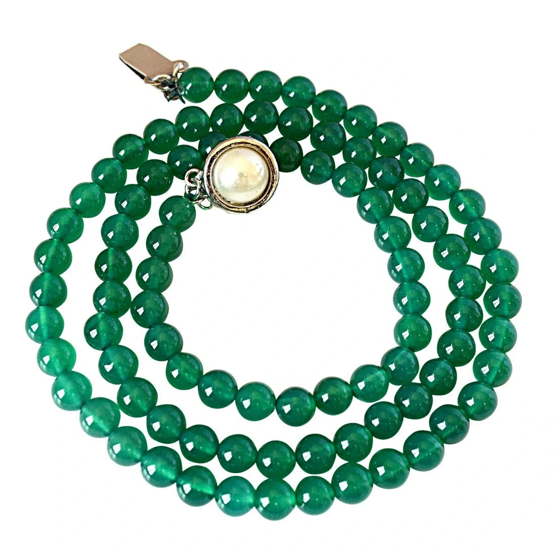 4/5 mm Real Green Onyx Beads Single Line Necklace (SN837)