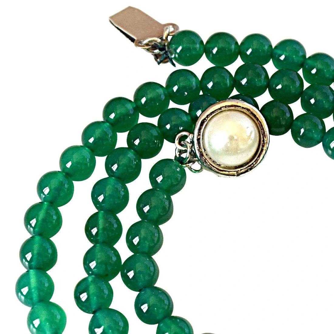 4/5 mm Real Green Onyx Beads Single Line Necklace (SN837)