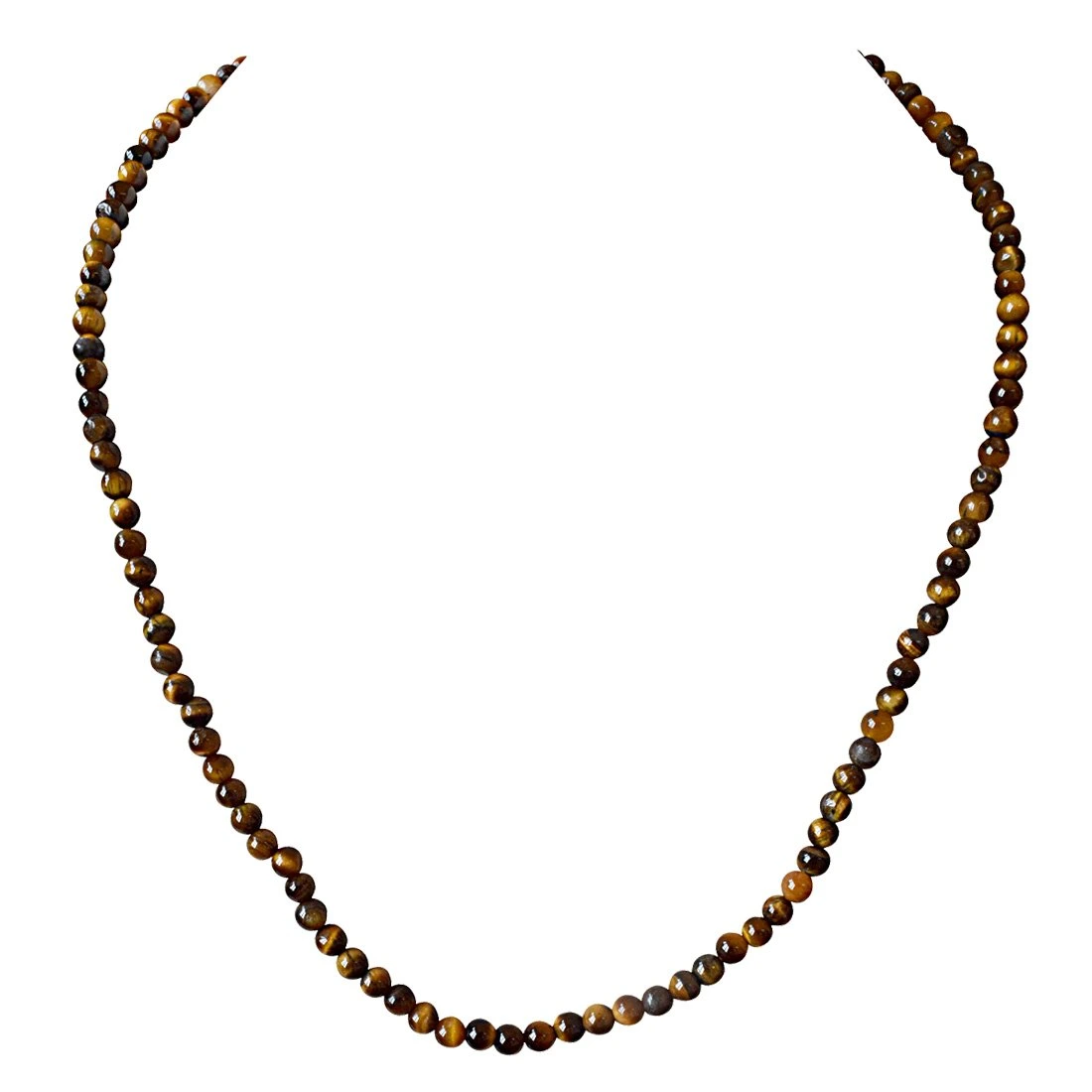 4/5 mm Brown Tiger Eye Beads Single Line Necklace (SN838)