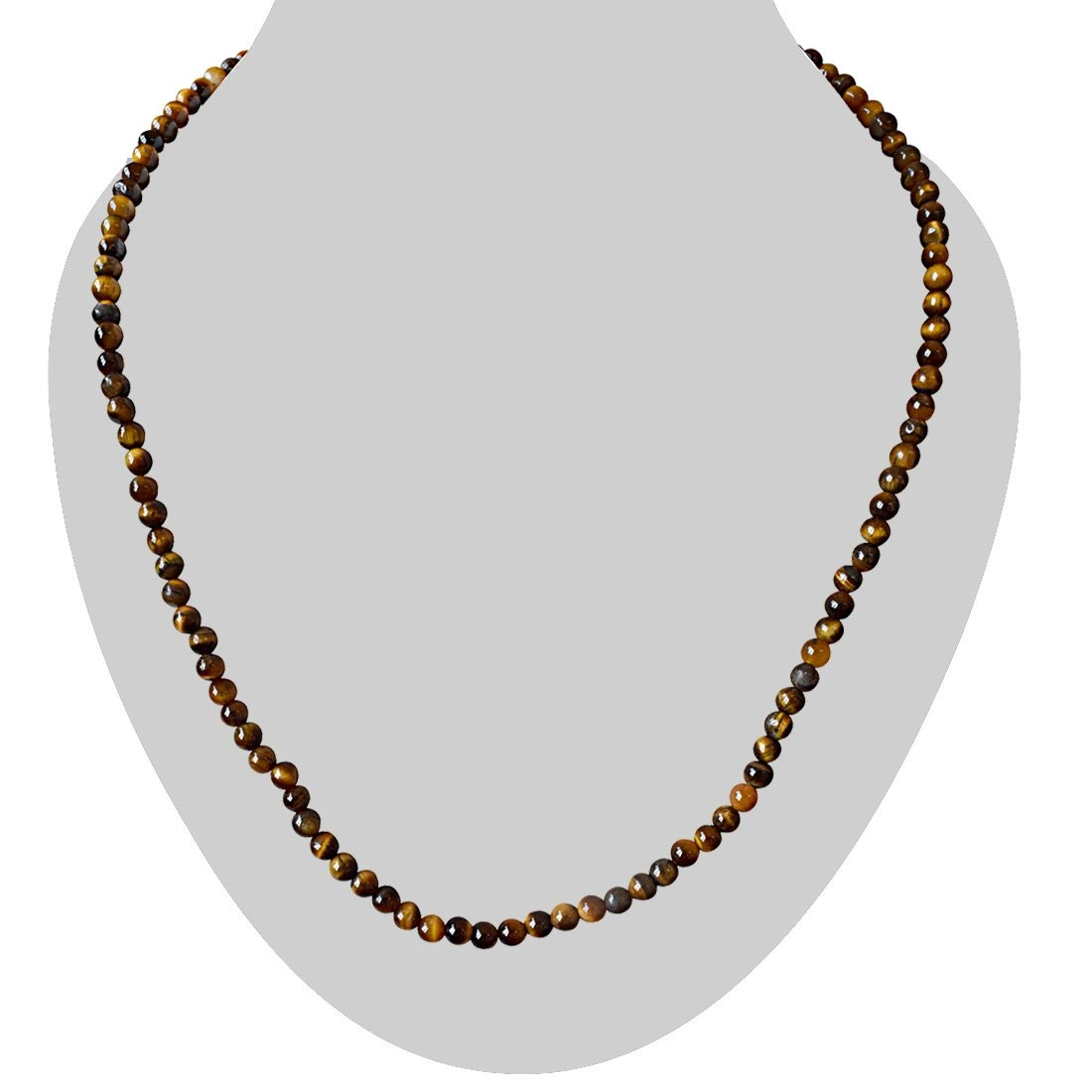 4/5 mm Brown Tiger Eye Beads Single Line Necklace (SN838)